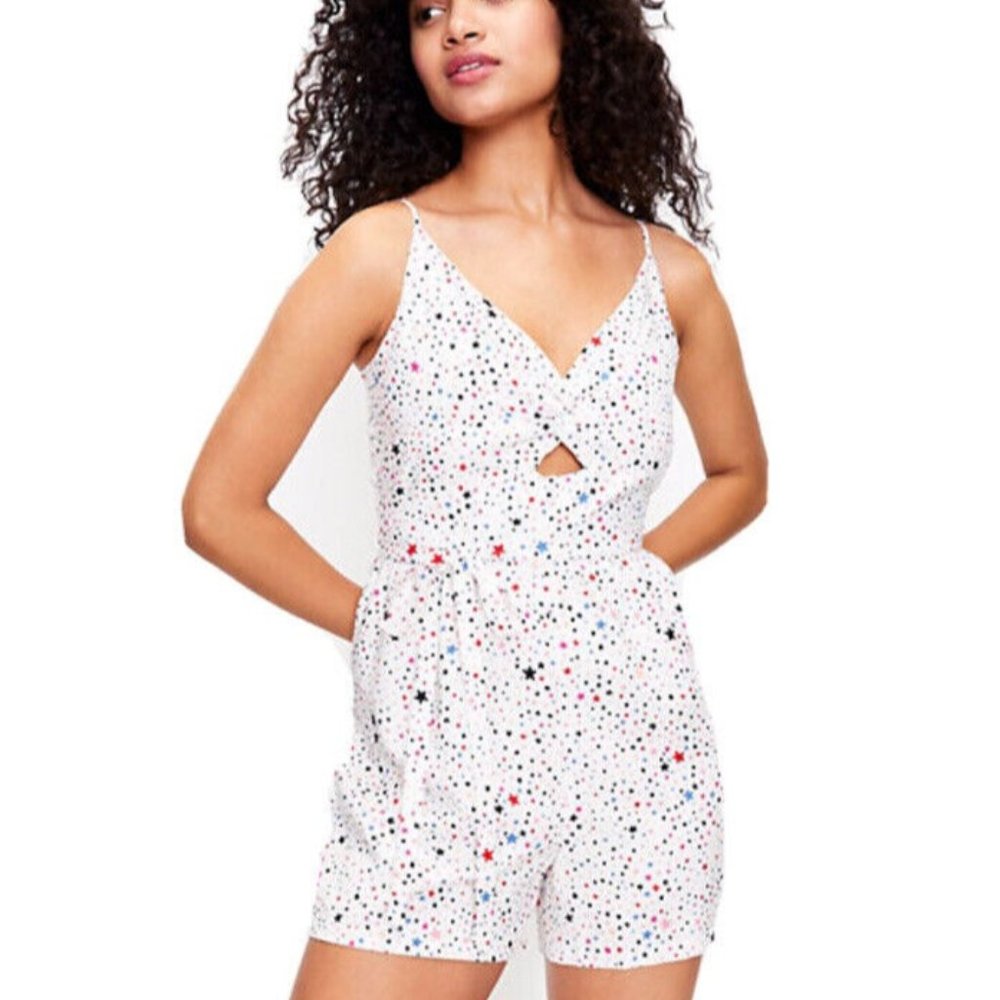 LOFT Twist Strappy Star Romper With Belt Size 8